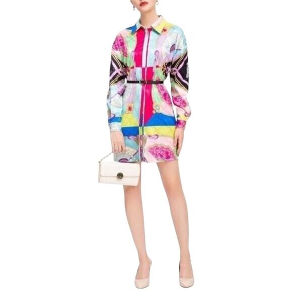 New BURRYCO Multi-Color Abstract Dress - Sz 6 - Picture 1 of 7